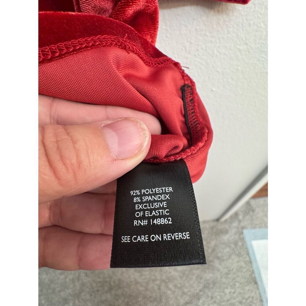 NWT Torrid Stretch Velvet Shirred Front Off-The-Shoulder Top - Red - Size 1 & 2 - Picture 12 of 14
